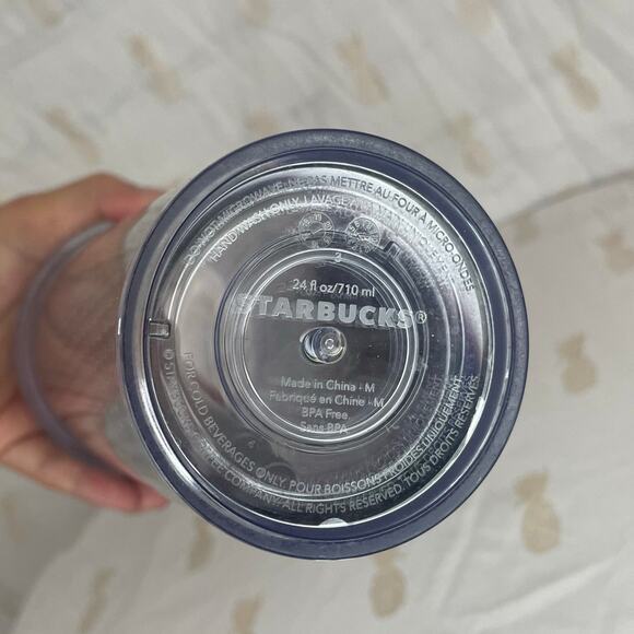 Starbucks Holiday 2017 Limited Edition Silver Sequin 24 oz cold cup NEW STRAW - Picture 4 of 5